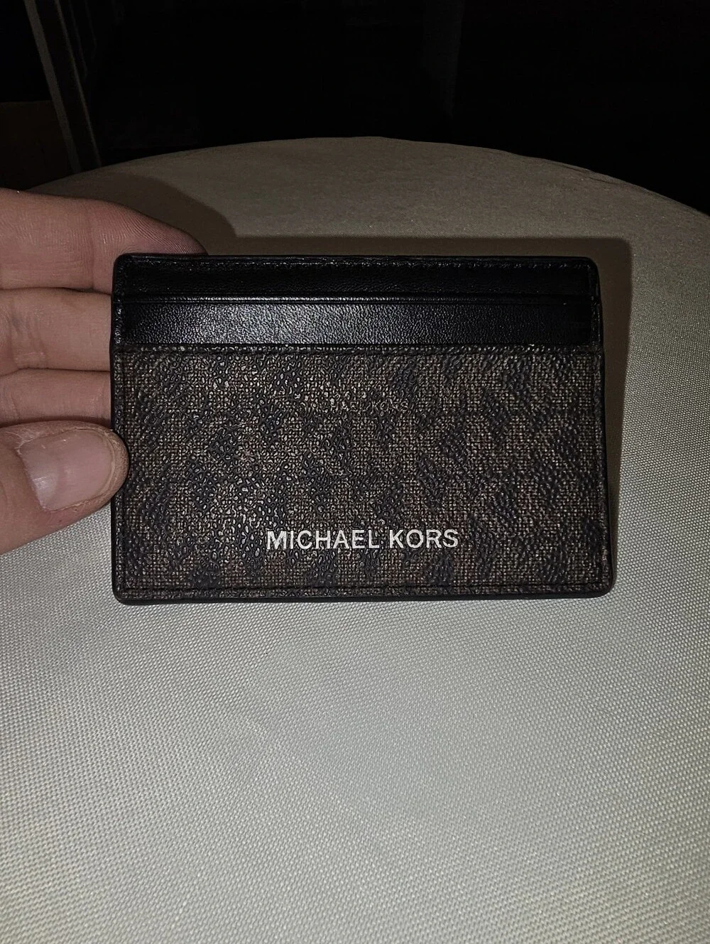 Michael Kors Brown and Black Logo Card Holder - Picture 1 of 2
